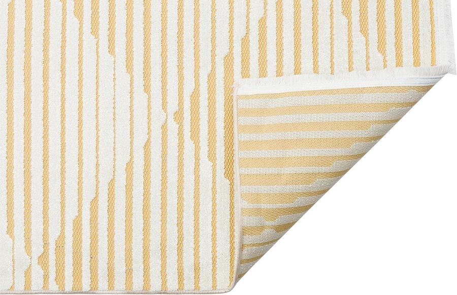 Concept Looms Jazz Diamond Amber Vloerkleed 160x220 Rechthoek Buiten Laagpolig Tapijt Modern Geel Wit