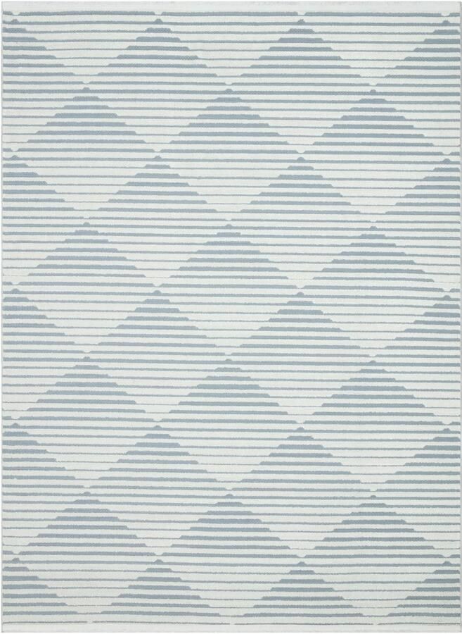 Concept Looms Jazz Diamond Blue Vloerkleed 190x290 Rechthoek Buiten Laagpolig Tapijt Modern Blauw Wit