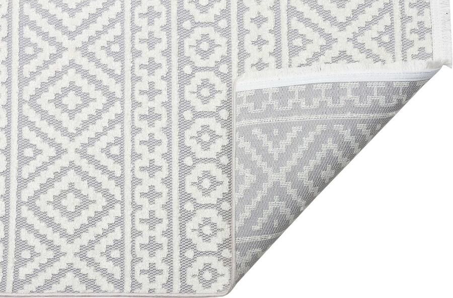 Concept Looms Jazz Silver Vloerkleed 160x220 Rechthoek Buiten Laagpolig Tapijt Modern Wit Zilver