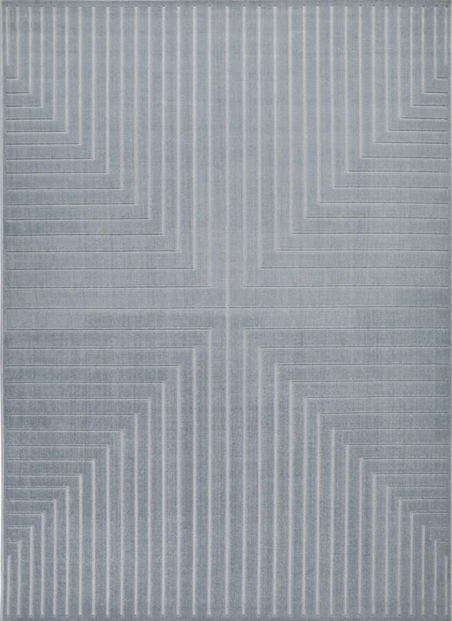 Concept Looms Maze Blue MAZ104 Vloerkleed 160 x 220 cm Blauw Rectangular Microvezel Eetkamer Woonkamer Slaapkamer Geometrisch Modern