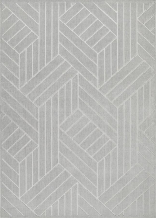 Concept Looms Maze Grey MAZ102 Vloerkleed 120 x 170 cm Grijs Rectangular Microvezel Eetkamer Woonkamer Slaapkamer Geometrisch Modern