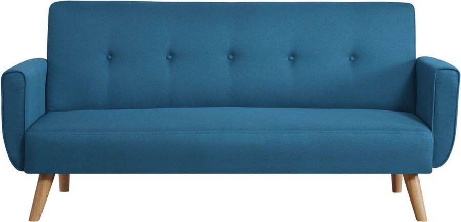 Concept-U 3 -Seater Converteerbare Scandinavische bank in eendenblauwe stof BERLIN
