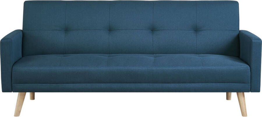 Concept-U 3 -Seater Converteerbare Scandinavische bank in eendenblauwe stof WOODEN