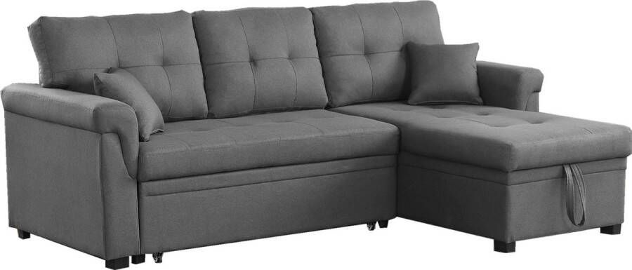 Concept-U 4 -Seater Converteerbare rechterhoekbank in lichtgrijze stof TORONTO