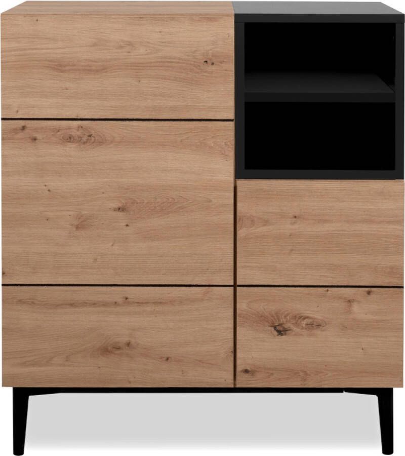 Concept-U 80 cm hout en zwart buffet NOVI