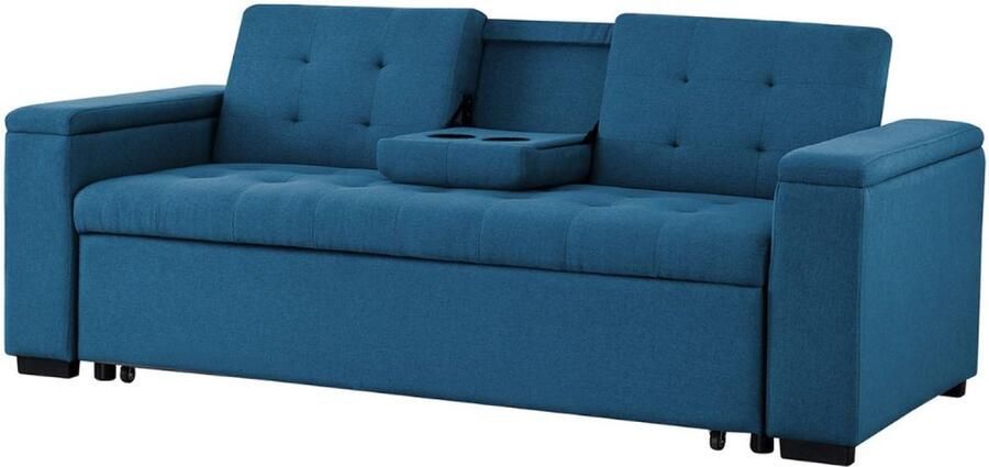 Concept-U 3 -Seater Converteerbare bank in petroleumblauwe stof NOHO