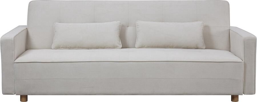 Concept-U 3 -Seater Converteerbare bank met beige geribbeld fluweel COPENHAGUE