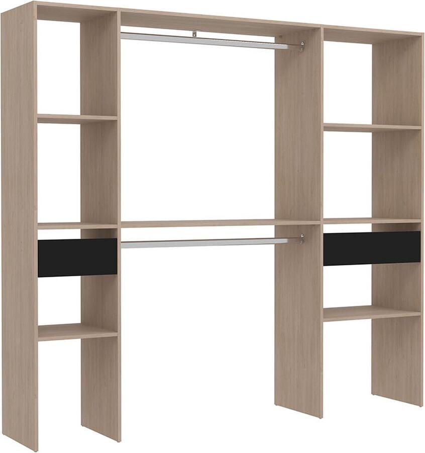 Concept-U Houten kleedkamer met 2 kasten 6 planken en 2 laden ELYSEE