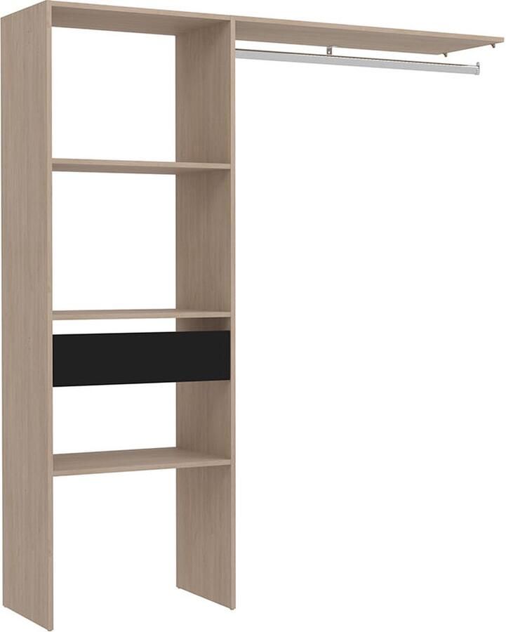 Concept-U Houten kleedkamer met 3 planken 1 lade en een garderobe: 160 x 40 x 180 cm ELYSEE