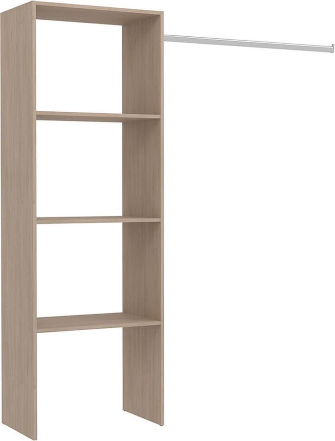 Concept-U Houten kleedkamer met 3 planken en een garderobe: 160 x 40 x 180 cm ELYSEE