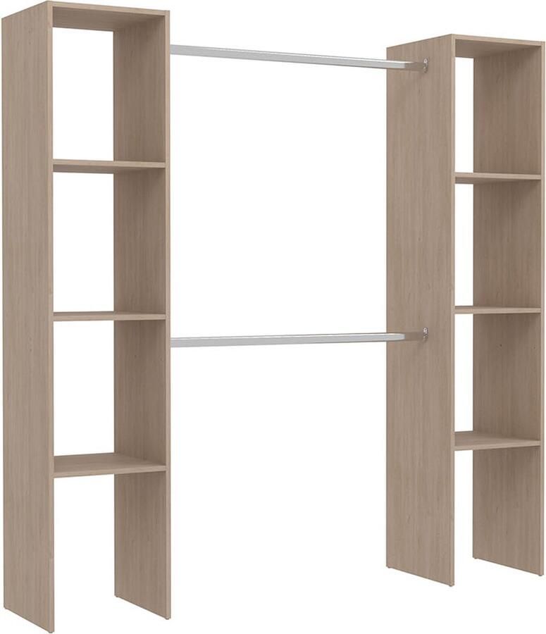 Concept-U Houten kleedkamer met 6 planken en 2 kasten: 180 x 40 x 180 cm ELYSEE