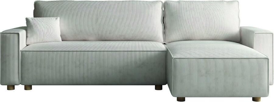 Concept-U Omkeerbare hoekomkeerbui 4 -zits beige fluweel COSY