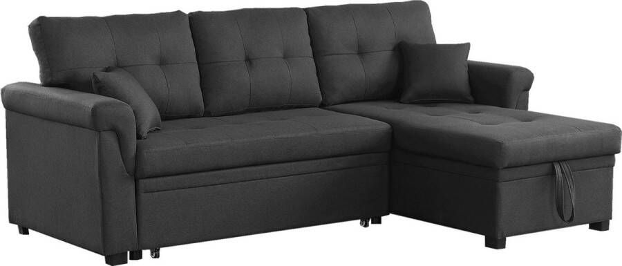 Concept-U Converteerbare rechterhoekbank 4 -zaterdag in donkergrijze stof TORONTO