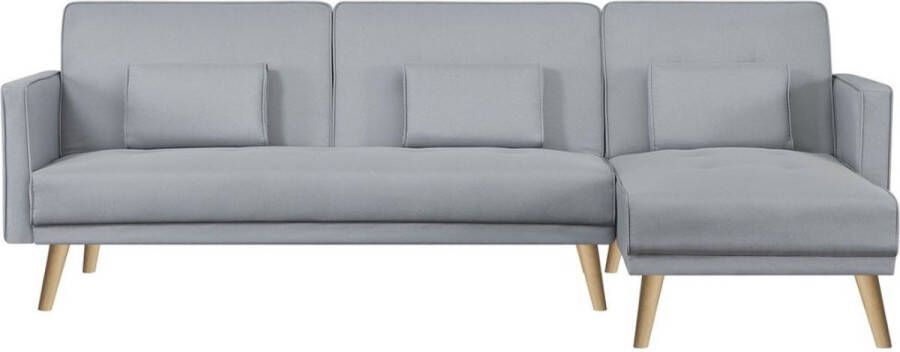 Concept-U Omkeerbare en converteerbare hoekbank 4 -zaterdag in grijze stof GRACE