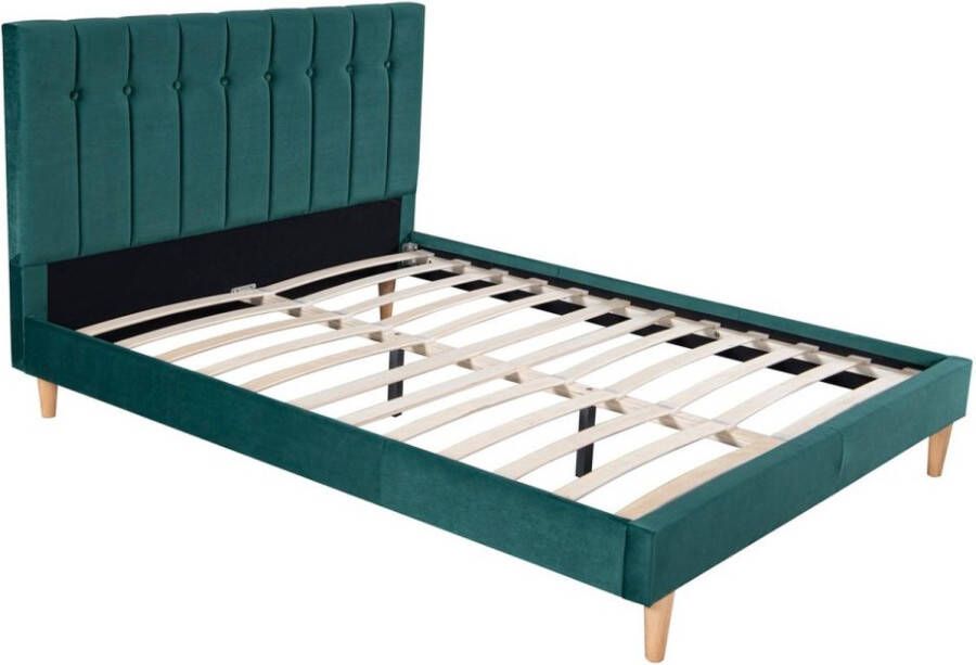 Concept-U Scandinavisch bed 140x190 cm in groen fluweel HANKO
