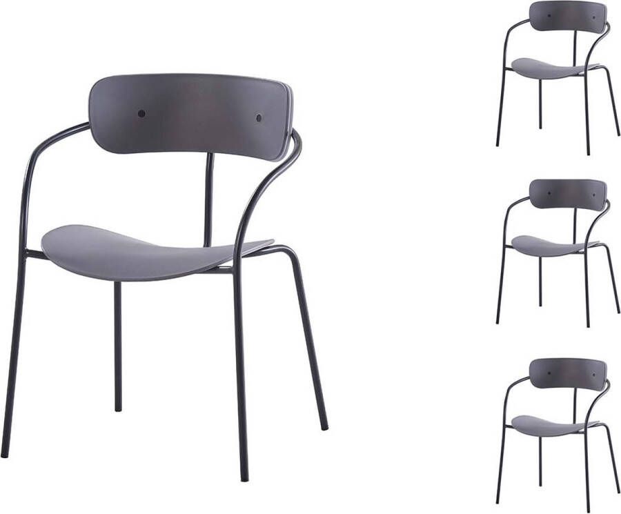 Concept-U Set van 4 donkergrijze stoelen ontwerp ALEXIA