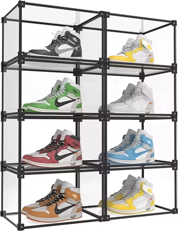 Confibel 4 x Transparante Sneaker Box Sneaker Display Sneaker Vitrine Show Box Transparant