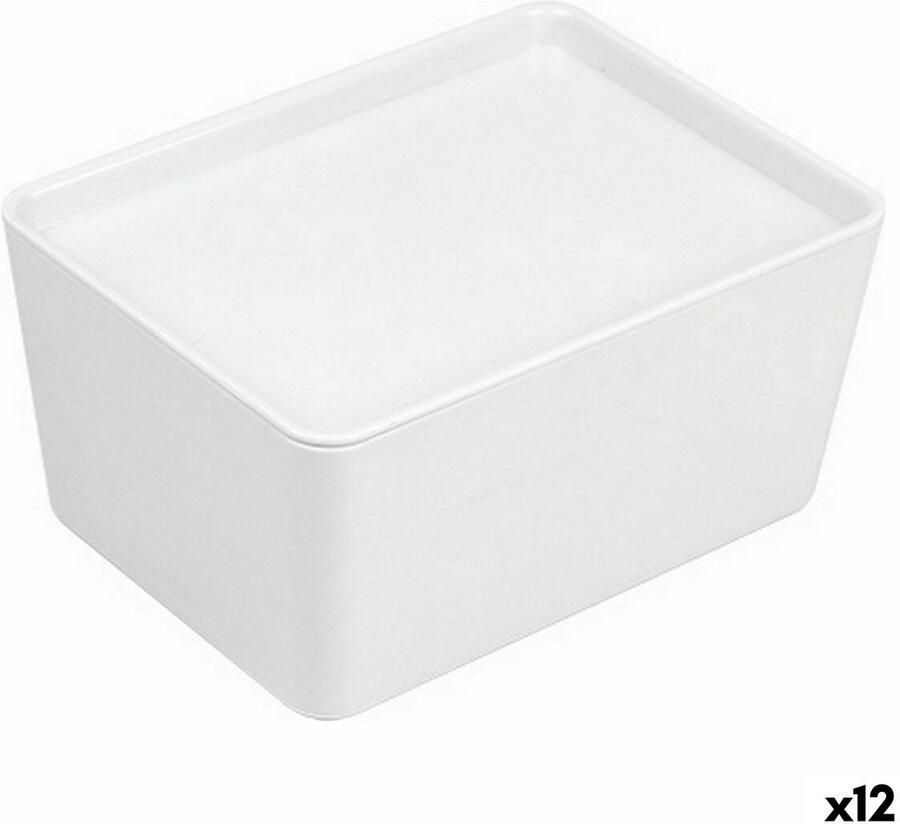 Confortime Opstapelbare opbergbox Met deksel 17 5 x 13 x 8 5 cm (12 Stuks)
