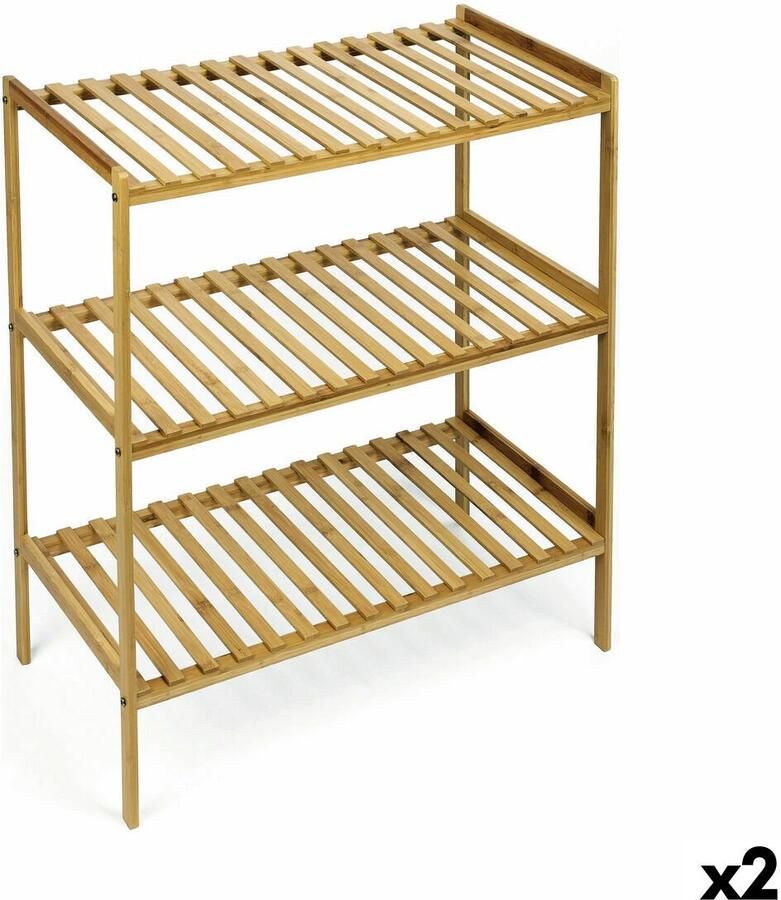 Confortime Planken Natuurlijk Bamboe 70 x 35 x 76 2 cm (2 Stuks)