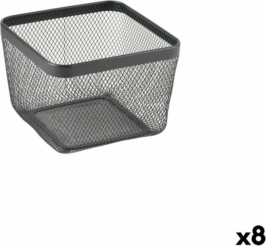 Confortime Veelzijdige mand Zwart Metaal 24 5 x 24 5 x 17 cm (8 Stuks)