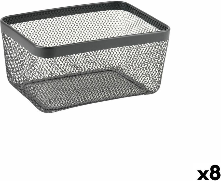 Confortime Veelzijdige mand Zwart Metaal 30 5 x 23 x 15 2 cm (8 Stuks)