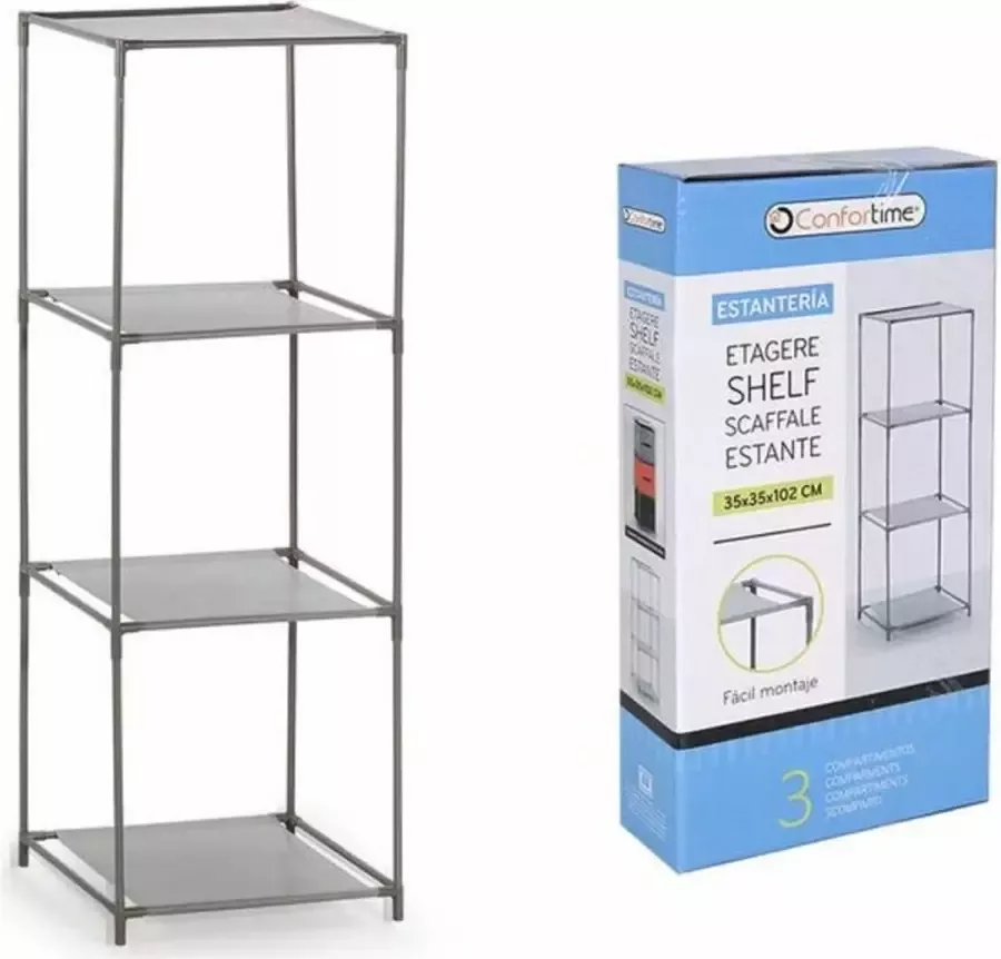 Confortime Opbergrek Stellingkast 3 Compartimenten 35 x 35 x 102 cm