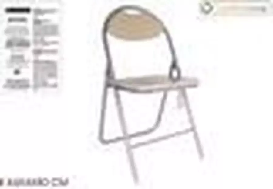 Confortime Vouwbare Stoel Hout Metaal Staalgrijs (44 x 4 x 80 cm)