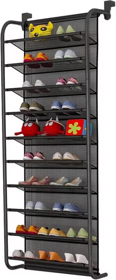 Consumerce RVS Schoenenrek – 20 Paar Schoenen – Schoenenbank – Schoen Rek Deur – Metaal Hangend Schoenenkast – Schoenzak Wand Deurhanger – Schoenrek – Schoenkast – Schoenrek – Schoenkasten – Schoenbank