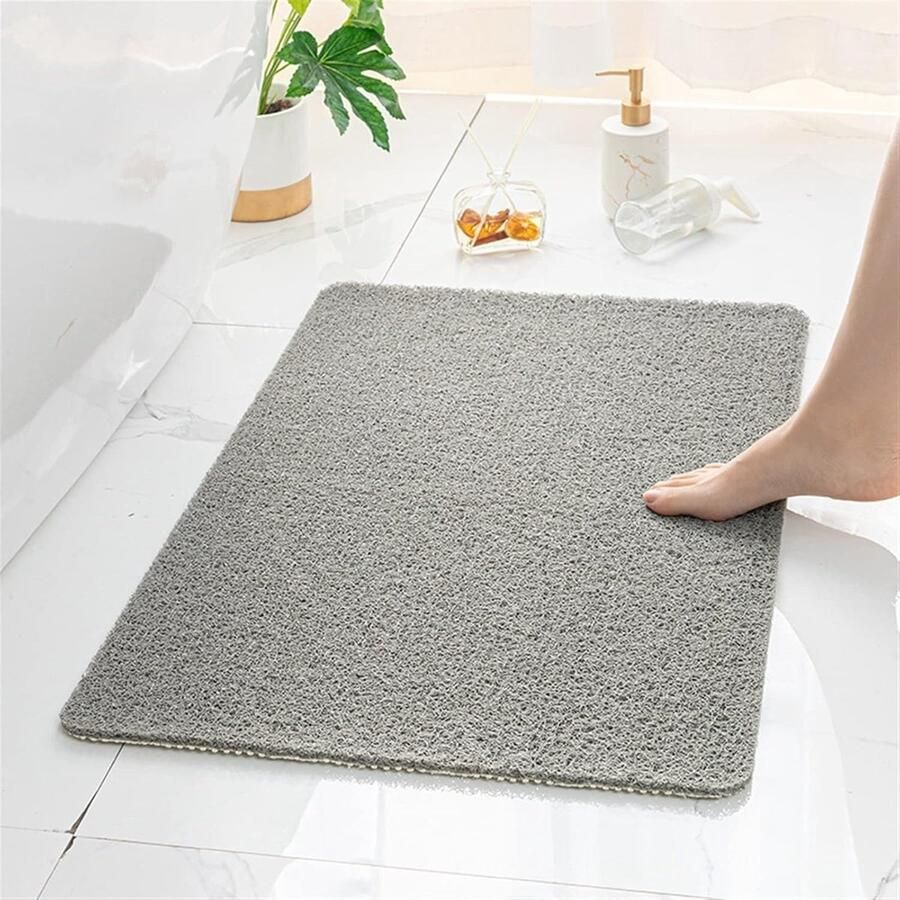 COOAU Badmat 40x60 cm Douchemat Antislip Badmat Antislip Badkamermat Vloerkleed Grijs