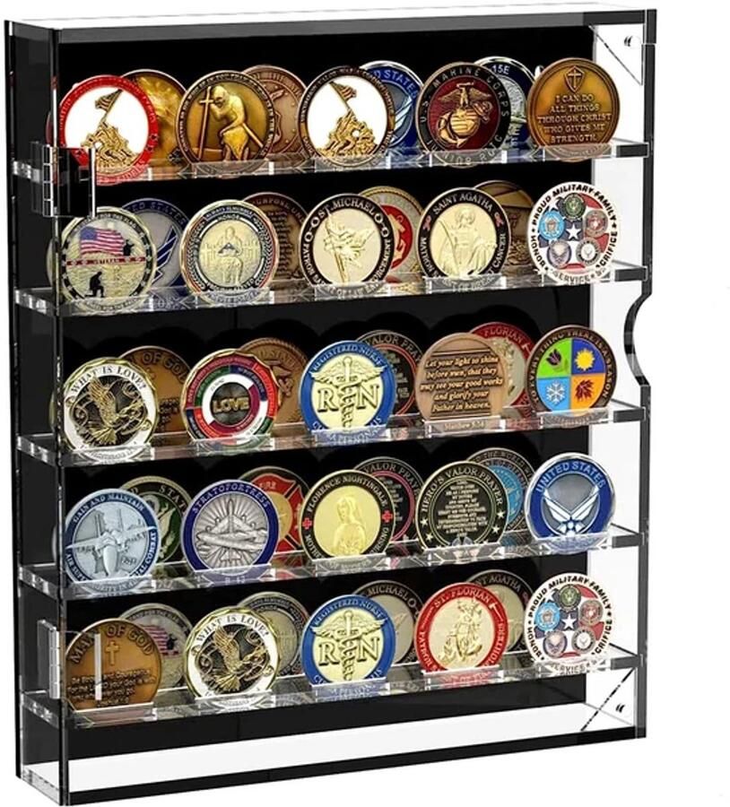 COOAU Pin Vitrine Medaille Frame Doos Zwart Stofdicht Glazen Deksel Krasbestendige Voering Eenvoudige Reiniging Broche Collectie