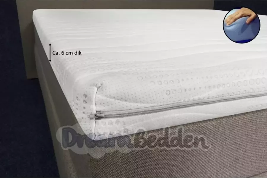 Cool & Fresh Topper 100x200 Koudschuim HR45 6 cm Dik met hoes