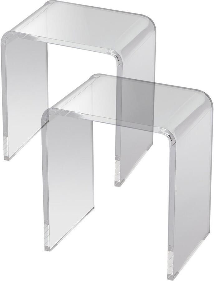 Corenia Acryl Bijzettafels – Bijzettafel Set – Side Table – Salontafel – Nachtkastje – Transparant Design – 41 5x30 5x46 cm – 18 mm Dik Acryl