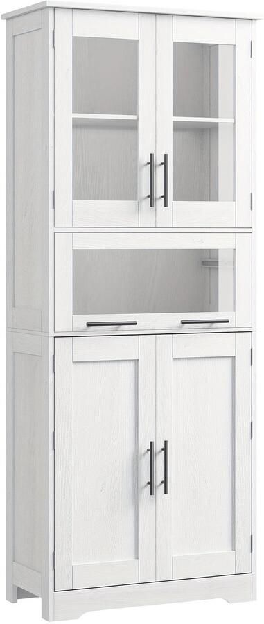 Corenia Badkamerkast – Kolomkast – Opbergkast – Wastafelonderkast – Hoogkast – Smal Wit – 5 Vakken – Verstelbare Plank – MDF 60x30x170 cm