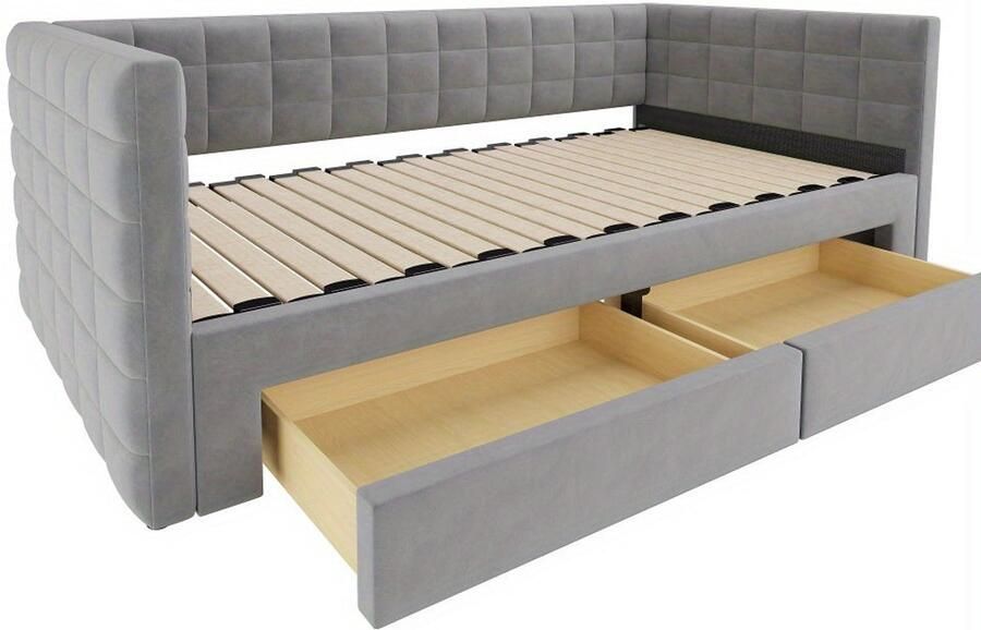 Corenia 3-in-1 Slaapbank – Bedbank – Logeerbed – Klapbank – Sofa Bed – Ruimtebesparend Met Opberglades – Katoen-Linnen Bekleding – 90x190 180x190 cm – Stevig Lattenframe – Eenvoudige Montage – Beige