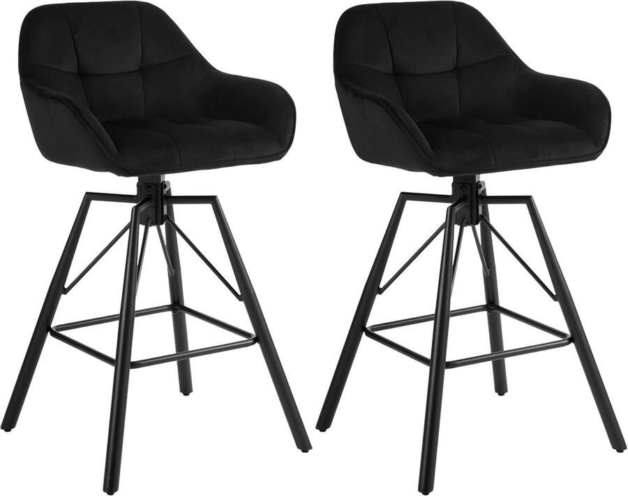 Corenia Barkruk – Barstoel – Keukenstoel – Draaiende Kruk – Velvet Bekleding – 360 Graden Draaibaar – Ergonomische Rugleuning