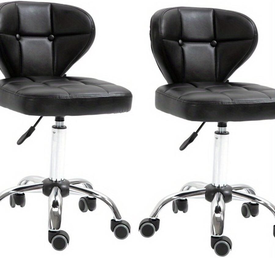 Corenia Barkruk – Kruk – Werkstoel – Barstoel – Zithulp – Verstelbare Zithoogte 45-72 87 cm – Draaibare Zitting Met Rugleuning – Metaal Donkergrijs