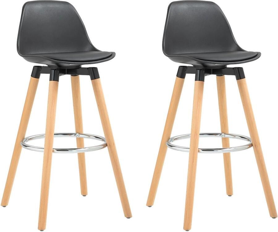 Corenia Barkrukken – Barstoelen – Keukenkrukken – Hoge Stoelen – PU-Leren Zitting – Beukenhout Frame – Antislipvoetjes