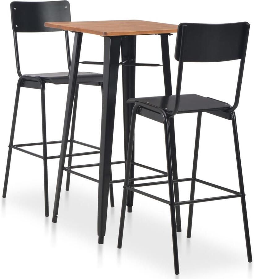 Corenia Barset – Barkrukken – Bartafel – Eetset – Zithoek – Compact en Ruimtebesparend – Massief Dennenhouten Tafelblad