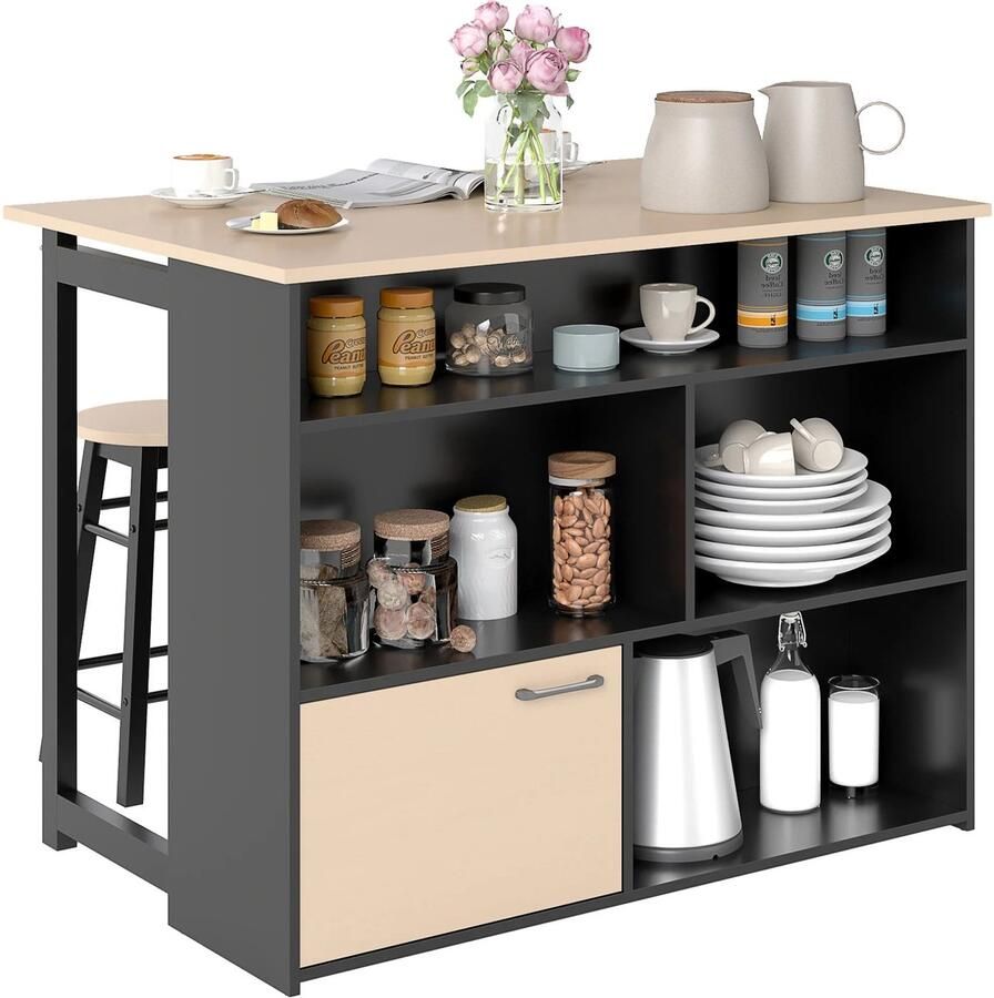 Corenia Barset – Barkrukken – Inklapbare Tafel – Bistroset – Compact Design – Ruimtebesparend – Stevig En Duurzaam