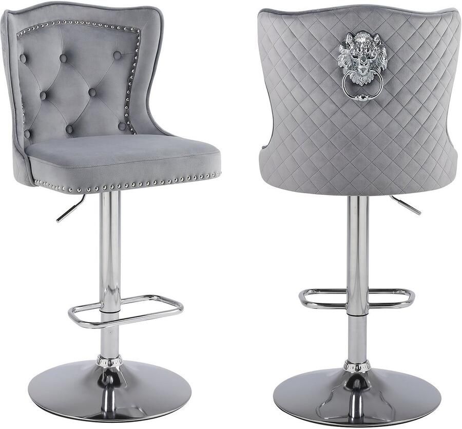 Corenia Barstoel – Barkruk – Barstoel Kruk – Barstoelen – Barkrukken – Set Van 2 – Verstelbare Hoogte – Zwarte Velvet Bekleding – Ergonomische Hoge Rugleuning – Met Draaifunctie – Metaal Frame – Max. 136 kg Belastbaar