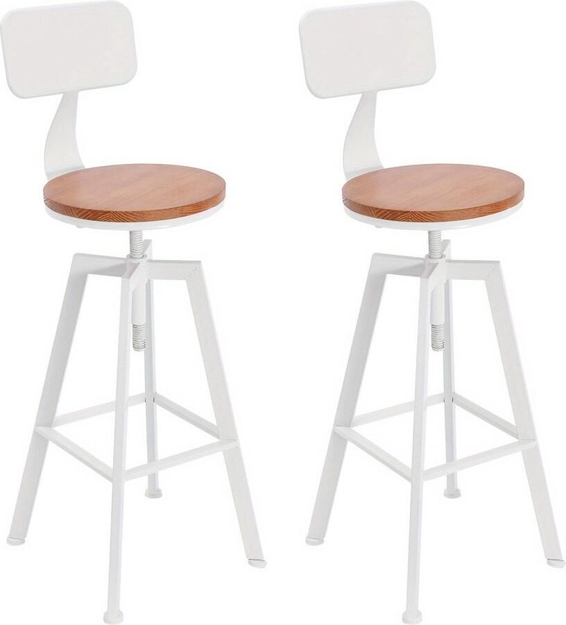 Corenia Barstoel – Barkruk – Barstoelset – Keukenstoel – Eetkamerstoel – Modern Design – Hoogteverstelbaar 63-83 cm – Metalen Frame