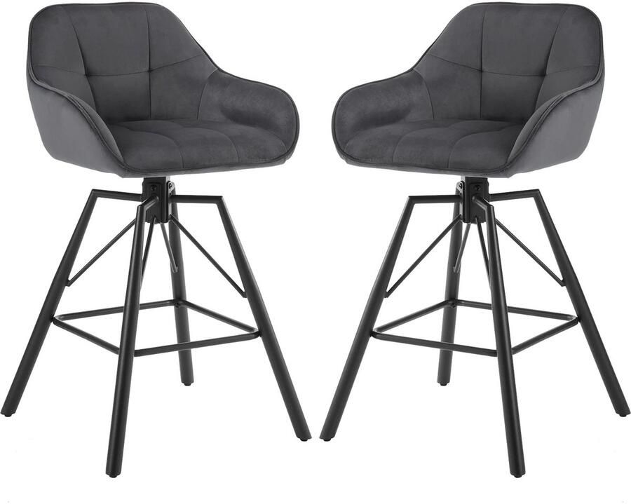 Corenia Barstoel – Barkruk – Draaistoel – Zitstoel – Velours – 360° Draaibaar – Max. Draagkracht 150 Kg