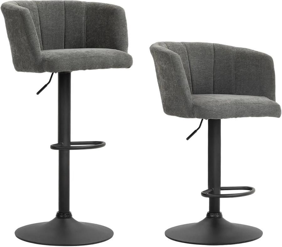 Corenia Barstoelen – Barkrukken – Hoge Stoelen – Keukenstoelen – Bistrostoelen – Verstelbare Hoogte – 360° Draaibaar