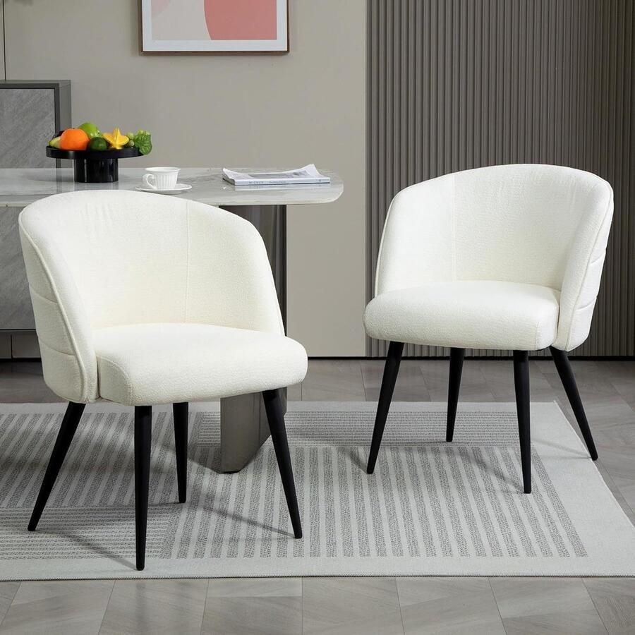 Corenia Bezoekersstoel – Vergaderstoel – Wachtkamerstoel – Eetkamerstoel – Stoelenset 2 stuks – Gestoffeerd Met Metalen Frame – Comfortabele Schuimvulling – Moderne Elegante Vormgeving