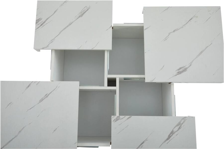 Corenia Bijzettafel Salontafel Kleine Tafel Woonkamer 90 cm x 90 cm x 25 cm Wit