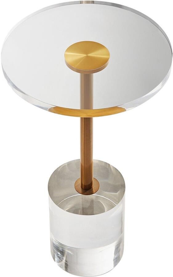 Corenia Bijzettafel – Tafeltje – Nachtkastje – Salontafel – Banktafel – Helder Acryl – Rond Tafelblad 30 cm – Hoogte 54 cm