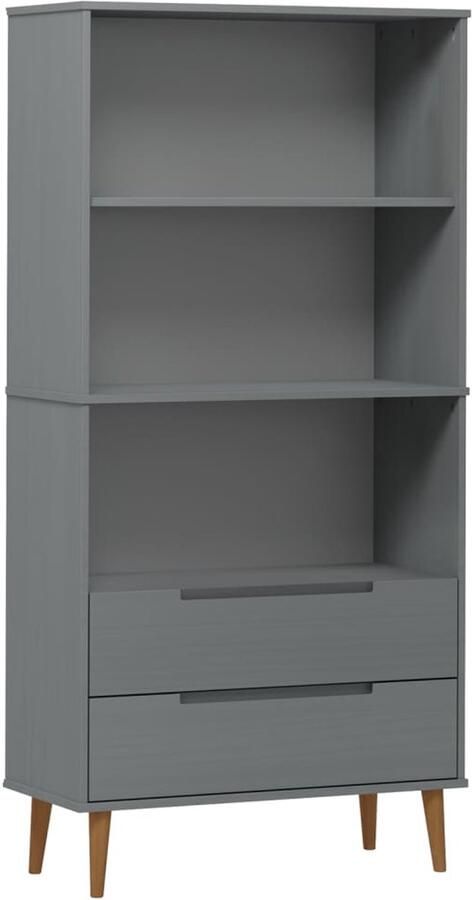 Corenia Boekenkast – Boekenrek – Opbergkast – Kantoor Kast – Wandkast – Massief Grenenhout – 85x35x170 5 cm – Scandinavisch Design
