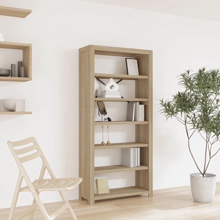 Corenia Boekenkast – Boekenrek – Opbergkast – Vakkenkast – Stellingkast – 170 cm Hoog – Massief Acaciahout & MDF