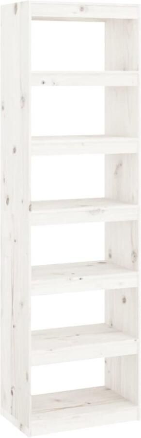Corenia Boekenkast – Boekenrek – Opbergkast – Vakkenkast – Wandkast – Massief Dennenhout – 6 Vakken – Wit