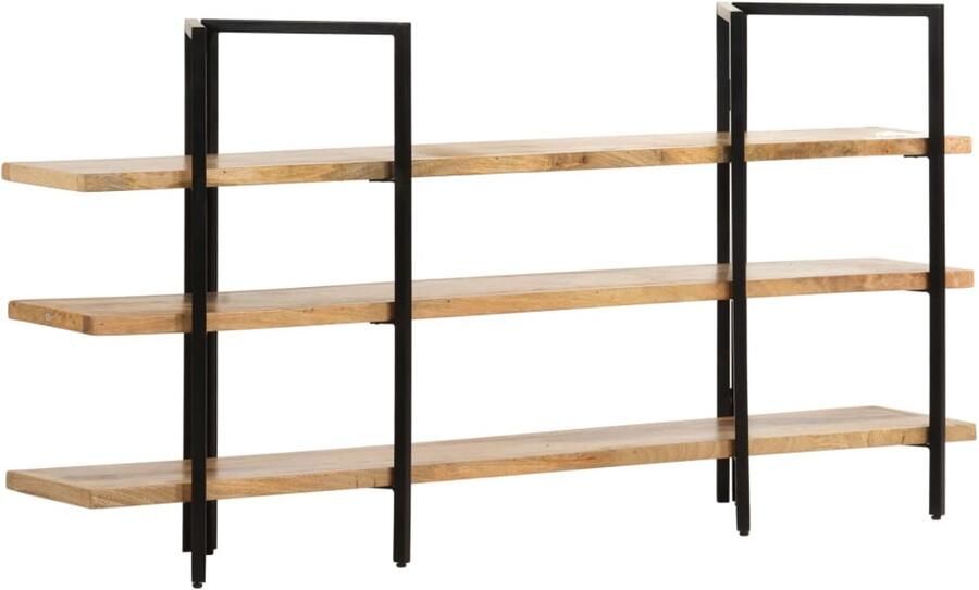 Corenia Boekenkast – Boekenrek – Opbergkast – Wandkast – Vakkenkast – Industrieel Design – Massief Mangohout – 31 cm Breed